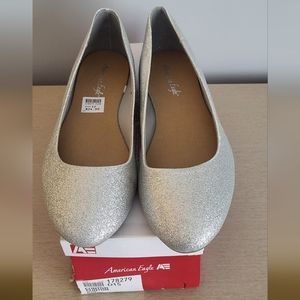 Women's silver sparkle ballet flats size 12
